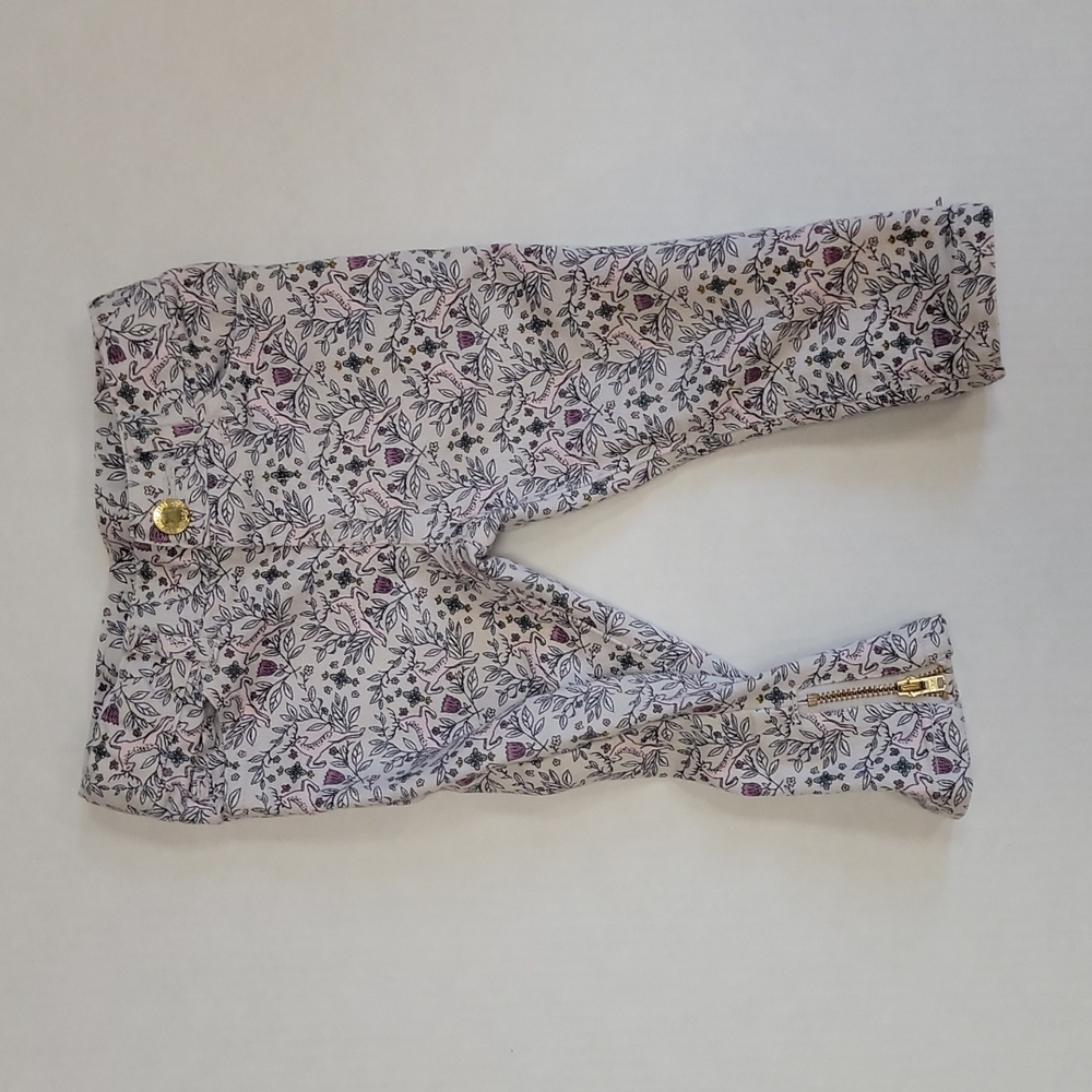 Floral Deer Print Jeans 12 Months